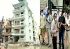 देखिए, किस तरह से भारी बारिश से झुक गया 4 मंजिला मकान, आनन-फानन में खाली करना पड़ा घर