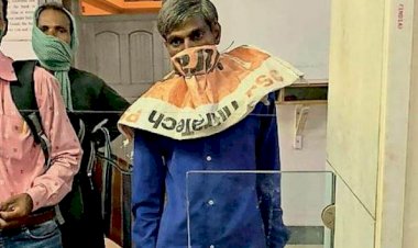 Photo Viral : मास्क खरीदने के नहीं थे पैसे तो युवक ने सीमेंट की बोरी को मास्क बनाकर पहना
