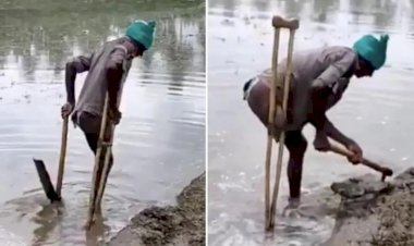 Video Viral : किसान के इस वीडियो ने जीत लिया दिल, एक पैर से कर रहा है खेती