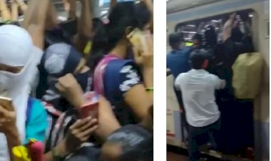 Video Viral : सोशल डिस्टेंसिंग की उड़ी धज्जियां, मुंबई लोकल में हो गई धक्का मुक्की