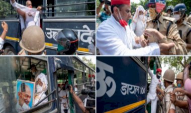हाथरस कांड पर लखनऊ में सपा का प्रदर्शन, पुलिस ने कार्यकर्ताओं पर किया लाठीचार्ज