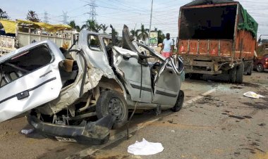 गुजरात में दिल दहला देने वाला हादसा, कार और ट्रक की टक्कर, 6 लोगों की जलकर मौत