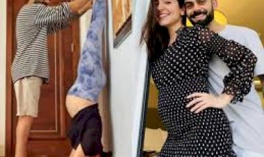 प्रेग्नेंसी में अनुष्का पति विराट की मदद से किया ऐसा योग, फैन्स देख रह गए हैरान, शेयर की फोटो