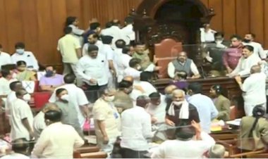 कर्नाटक विधान : कर्नाटक विधान परिषद में बवाल, कांग्रेस MLC's ने उपाध्यक्ष को कुर्सी से खींचा
