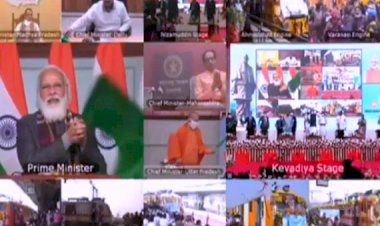 PM मोदी ने स्टैच्यू ऑफ यूनिटी के लिए 8 ट्रेनों को दिखाई हरी झंडी, शाही सफर का किया आगाज
