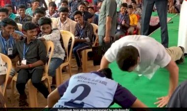 राहुल गांधी ने बच्चों से किया संवाद, 9 सेंकज में नॉनस्टाप किए 13 पुशअप्स, छात्रों को भी किया मोटिवेट
