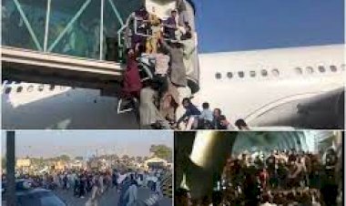 Video : #Kabul के अंतरराष्ट्रीय एयरपोर्ट का ये Video देखकर आफ रह जाएंगे हैरान, फ्लाइट में मच गई भगदड़
