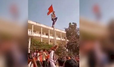 कर्नाटक में हिजाब पर बवाल, कॉलेज में तिरंगे की जगह लहराया भगवा झंडा, शिमोगा में धारा-144 लागू